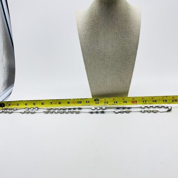 Faceted Bead Chain Necklace Gunmetal Glam Bling Sparkle Holiday Party Classic - Picture 5 of 8